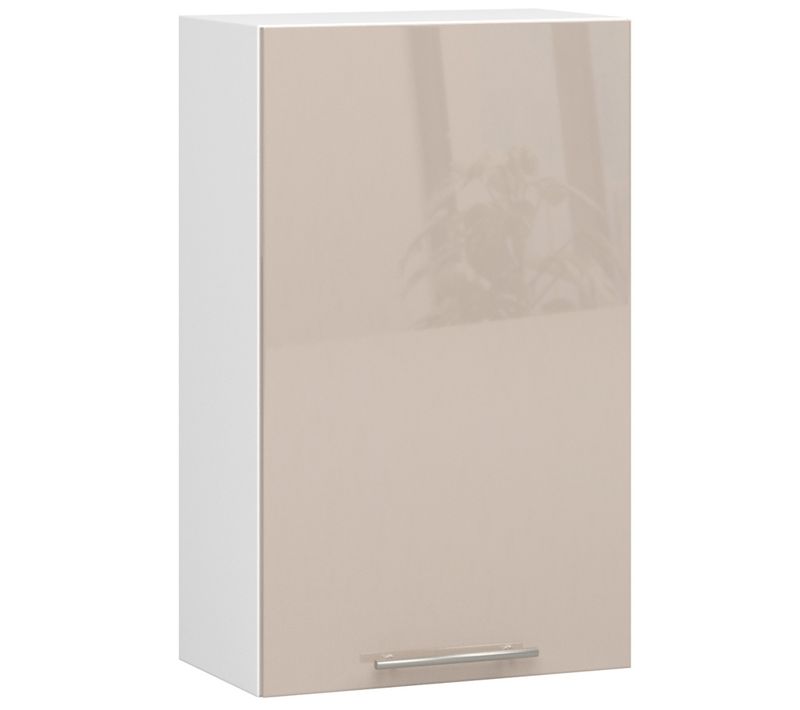 Meuble De Cuisine Haut W50 Oliwia Modulable Blanc 50 Cm 1 Porte 2 Étagères 50x30x72 Cm