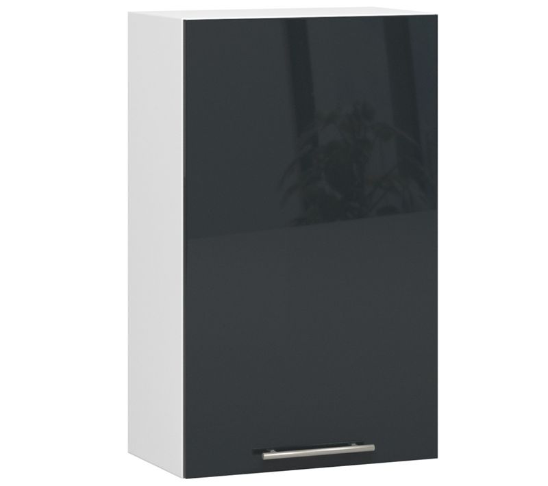 Meuble De Cuisine Haut W50 Oliwia Modulable Blanc 50 Cm 1 Brillant 2 Étagères 50x30x72 Cm