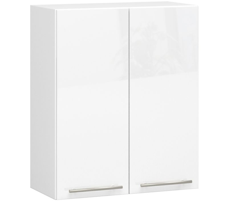 Meuble De Cuisine Haut W60 Oliwia Modulable Blanc 60 Cm 2 Portes 2 Étagères 60x30x72 Cm