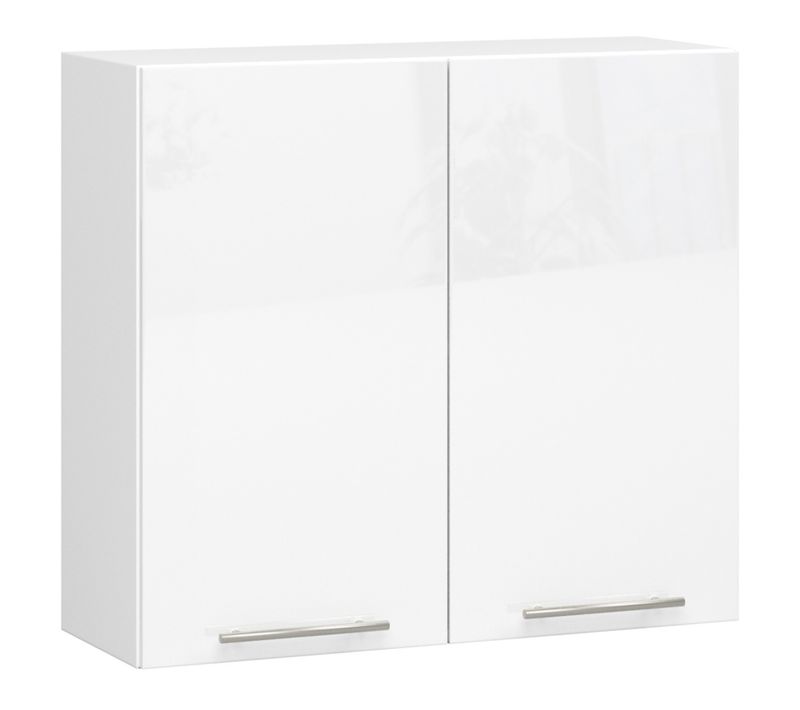 Meuble De Cuisine Haut W80 Oliwia Modulable Blanc 80 Cm 2 Portes 2 Étagères 80x30x72 Cm