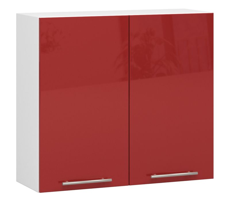 Meuble De Cuisine Haut W80 Oliwia Modulable Blanc 80 Cm 2 Portes 2 Étagères 80x30x72 Cm
