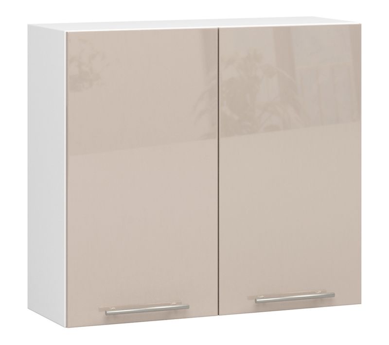 Meuble De Cuisine Haut W80 Oliwia Modulable Blanc 80 Cm 2 Portes 2 Étagères 80x30x72 Cm