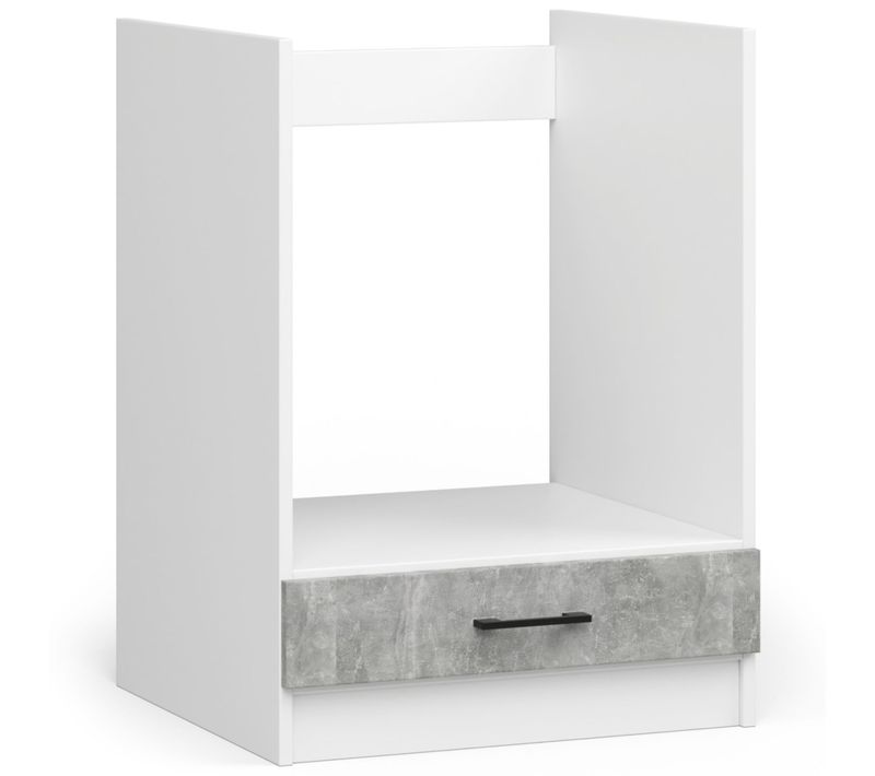 Meuble De Cuisine Bas S60 à Four Oliwia Modulable Blanc 60 Cm 1 Porte Couleur Béton 1 Étagère