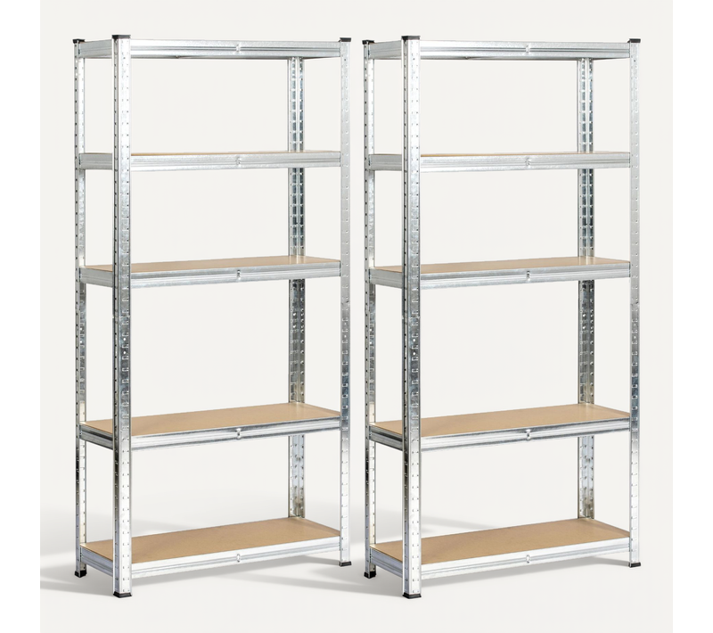 Lot De 2 Étagères Modulables 70 Cm Acier Galvanisé Charge Maximale 875kg - L70xp30xh154 Cm