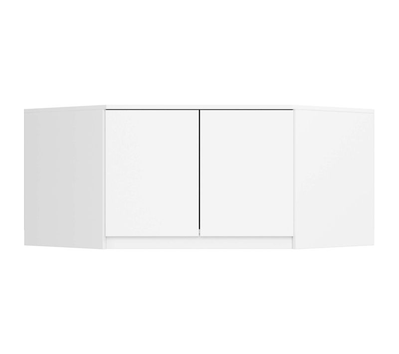 Surmeuble Pour Armoire S100 Blanc 100 Cm 2 Portes Façade Blanche 3 Étagères 100x50x55 Cm