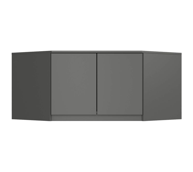 Surmeuble Pour Armoire S100 Gris Graphite 100 Cm 2 Portes 3 Étagères 100x50x55 Cm