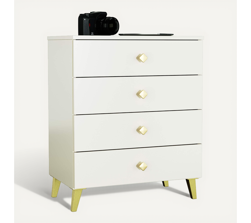 Commode Mobi Cachemire 60 Cm 4 Tiroirs Façade Cachemire 60x37x73 Cm