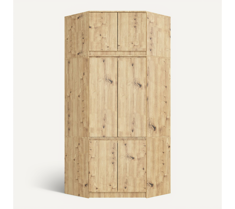 Armoire D'angle Avec Surmeuble S100 Chêne Artisan 100 Cm 6 Portes 100x50x235 Cm