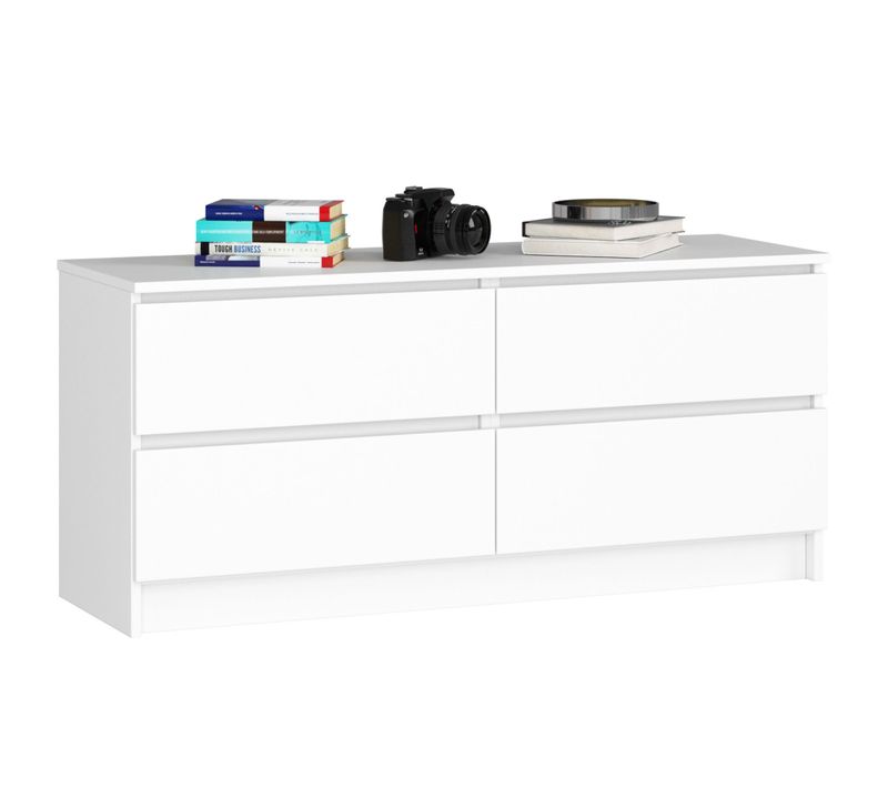 Commode 4 Tiroirs Blanc 120x40x55