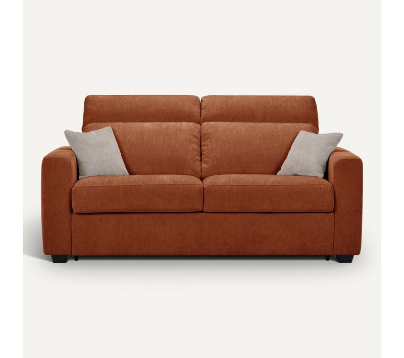 Canapé convertible 3 places CALYPSO III tissu terracotta