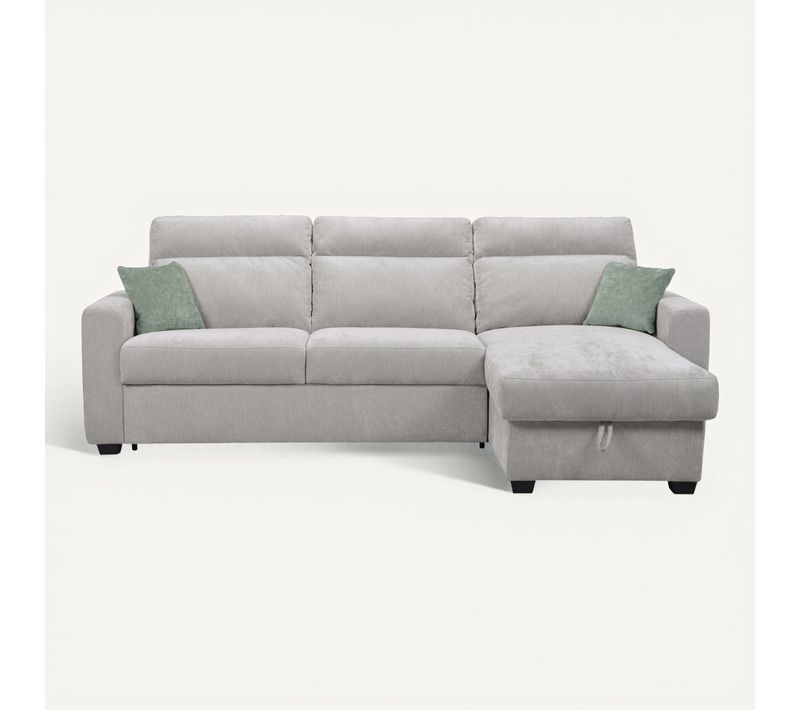 Canapé angle réversible CALYPSO III tissu gris clair