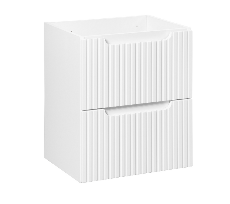 Meuble Sous-vasque 50 Cm, 2 Tiroirs, Blanc Mat