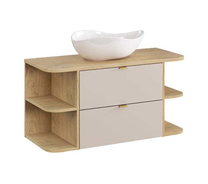 Ensemble Meuble 100 Cm Avec Plan De Toilette Et Vasque à Poser Cloud