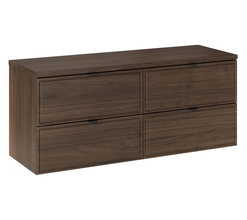 Meuble Sous Vasque Suspendu Avec Plan Terra Villa Coloris Noyer Foncé 120 Cm