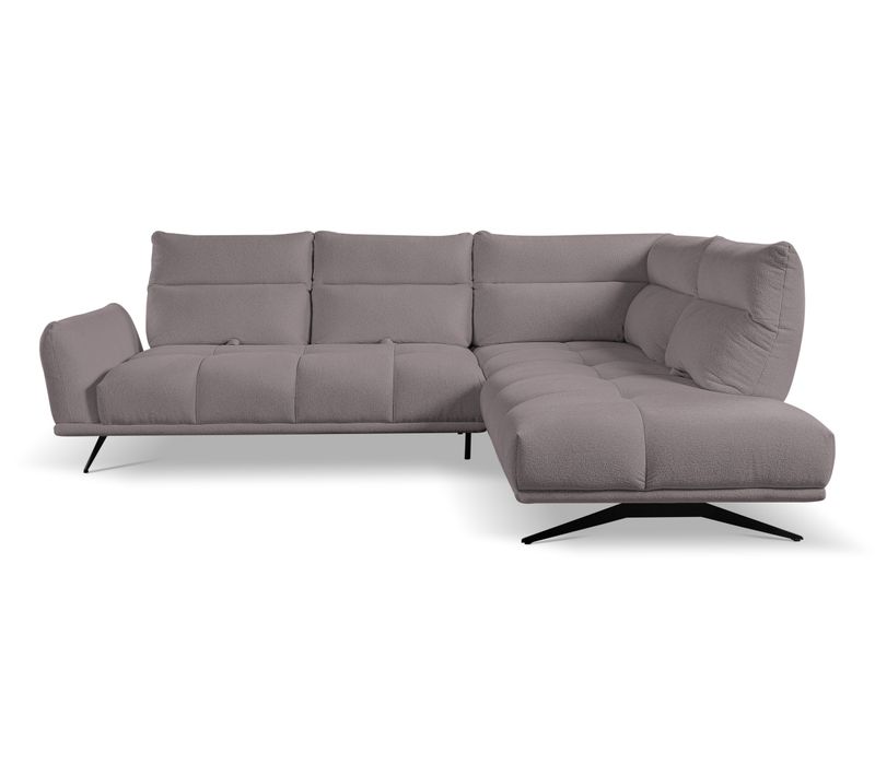 Canapé d'angle droit GIOVANNI tissu raven taupe