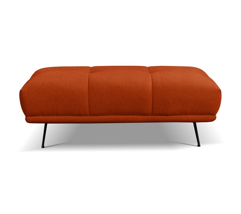 Pouf GIOVANNI tissu raven terracotta