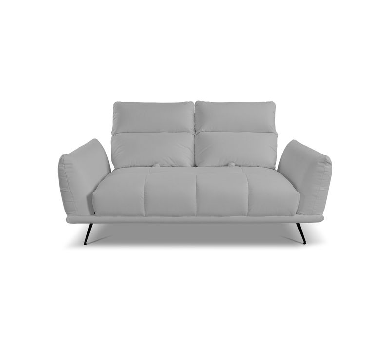 Canapé 2 places fixe GIOVANNI tissu bull gris clair