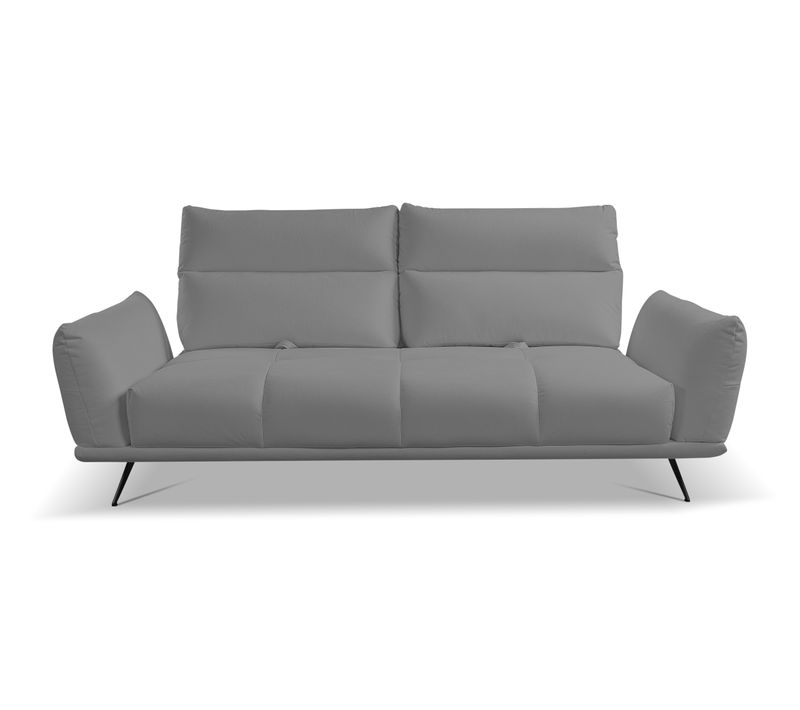 Canapé 3 places fixe GIOVANNI tissu bull gris foncé