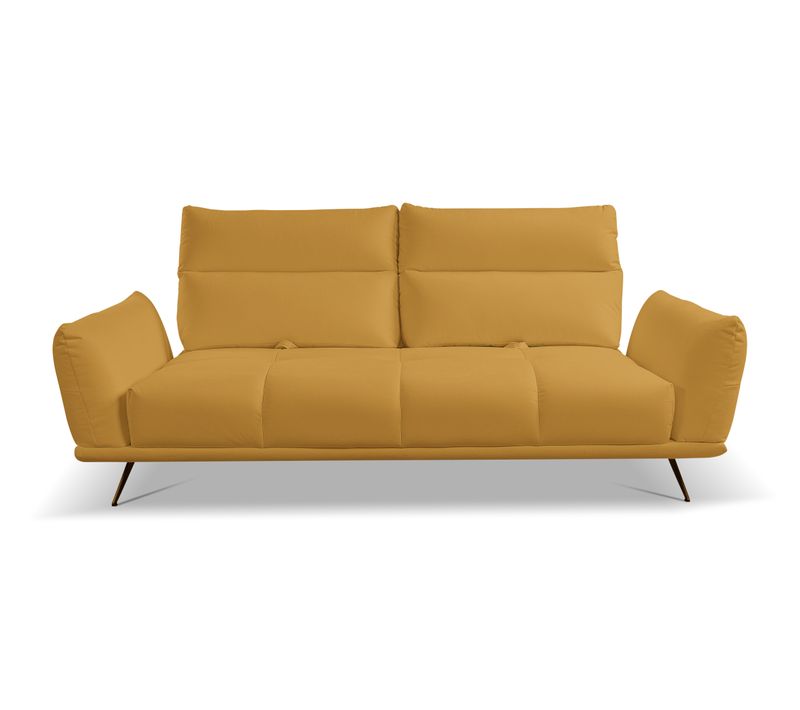 Canapé 3 places fixe GIOVANNI tissu bull moutarde