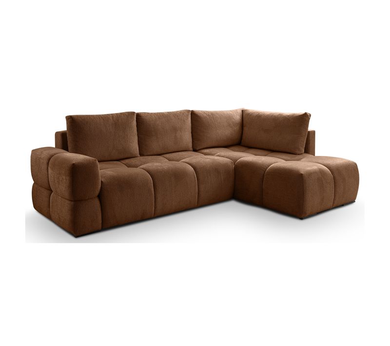 Canapé d'angle convertible FLOCCA tissu rouille