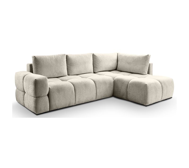 Canapé d'angle convertible FLOCCA tissu gris