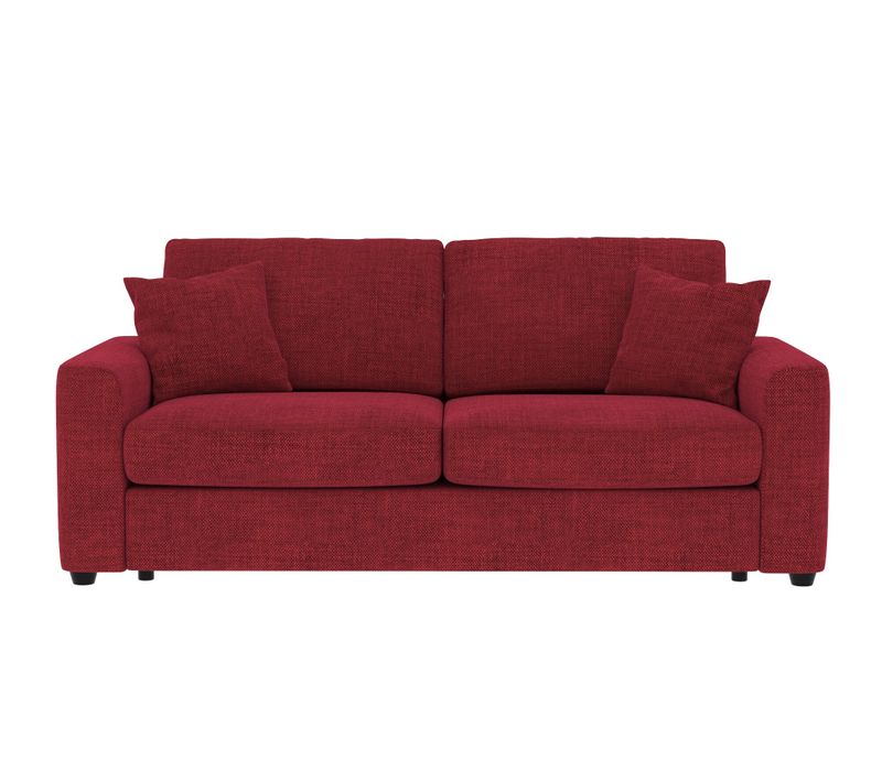 Canapé convertible 3 places pack standard NICARAGUA tissu apolo rouge 25