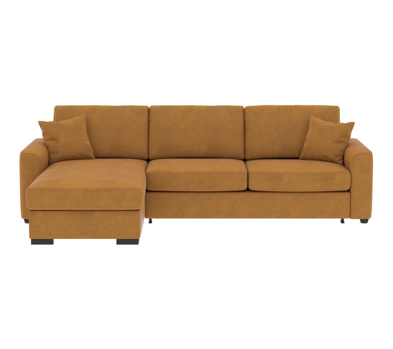 Canapé d'angle convertible pack standard NICARAGUA tissu apache cognac 10