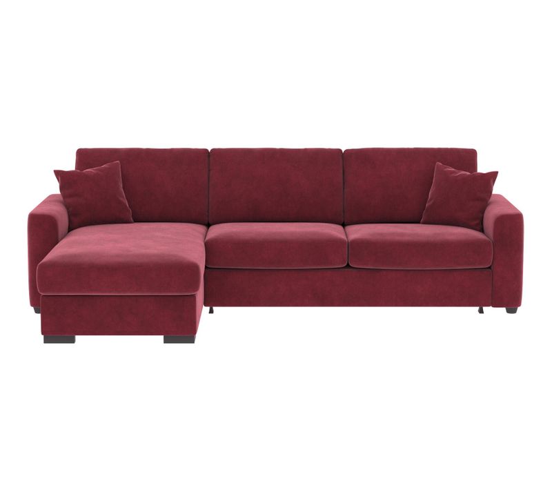 Canapé d'angle convertible pack standard NICARAGUA tissu bella bordeaux