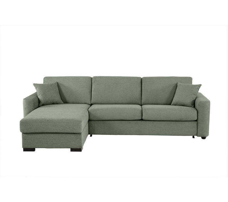 Canapé d'angle convertible pack standard NICARAGUA tissu Crown vert