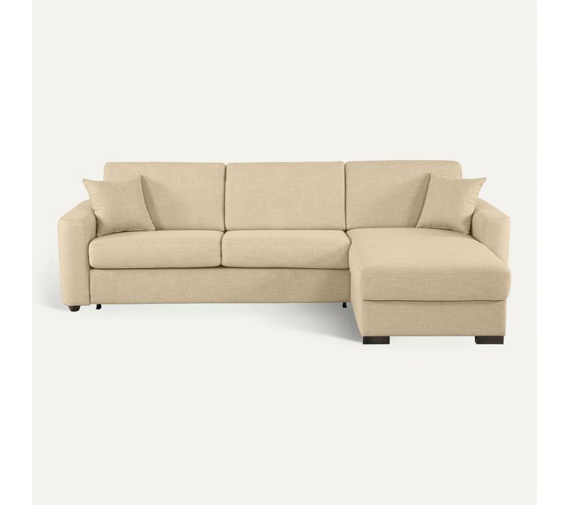 Canapé d'angle convertible pack standard NICARAGUA tissu Bergamo mastic