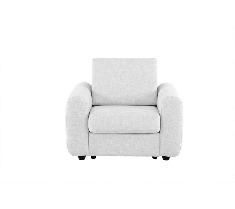 Fauteuil manchettes Kara NICARAGUA tissu bergamo gris clair