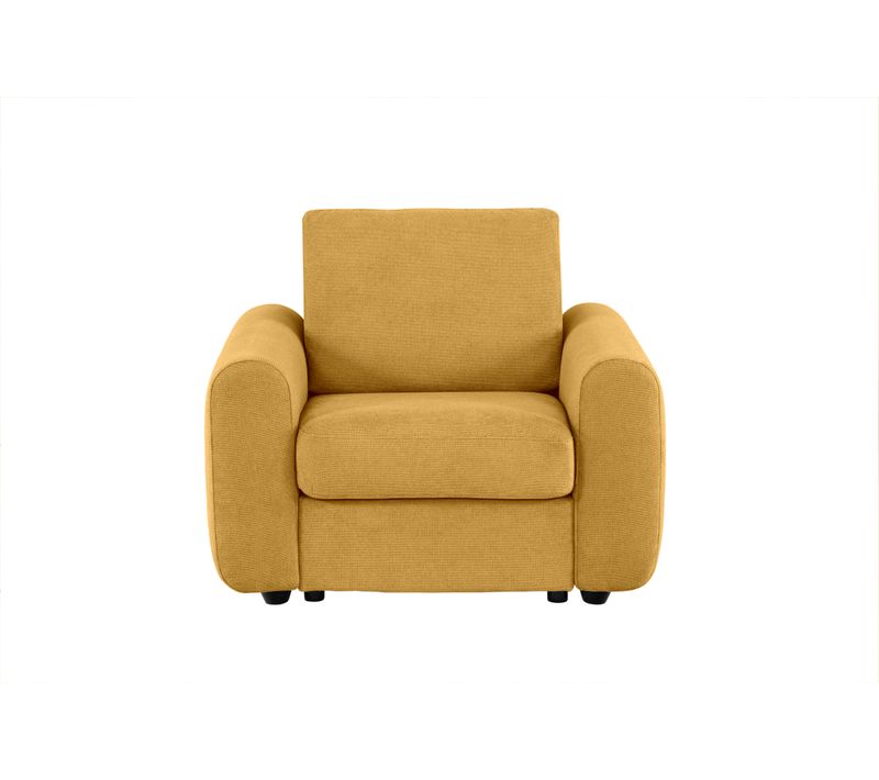 Fauteuil manchettes Kara NICARAGUA tissu crown curcuma