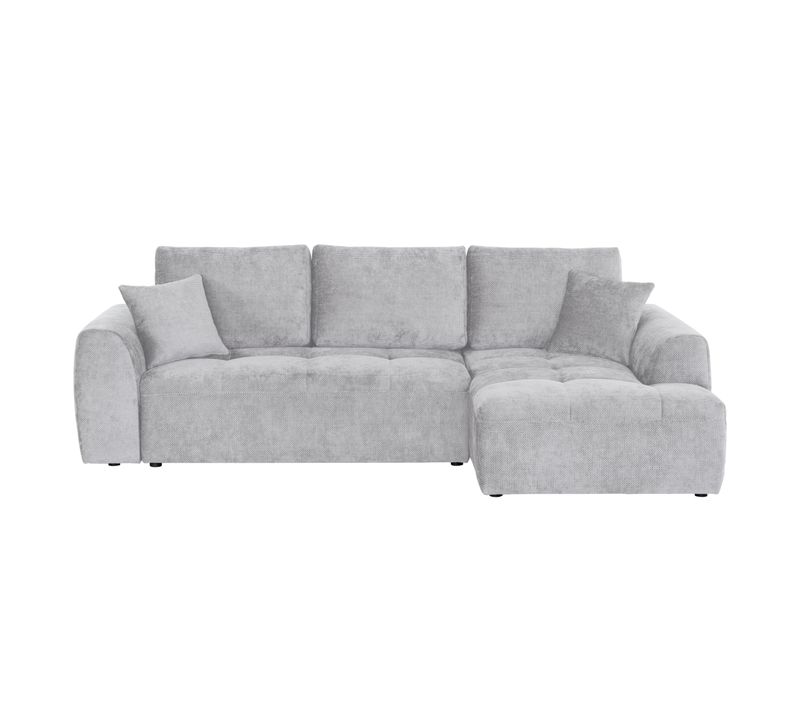 Canapé d'angle méridienne AUBE droit convertible gris clair