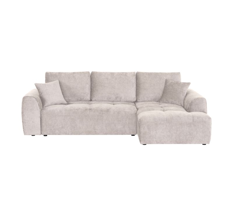 Canapé d'angle méridienne AUBE droit convertible blanc cassé