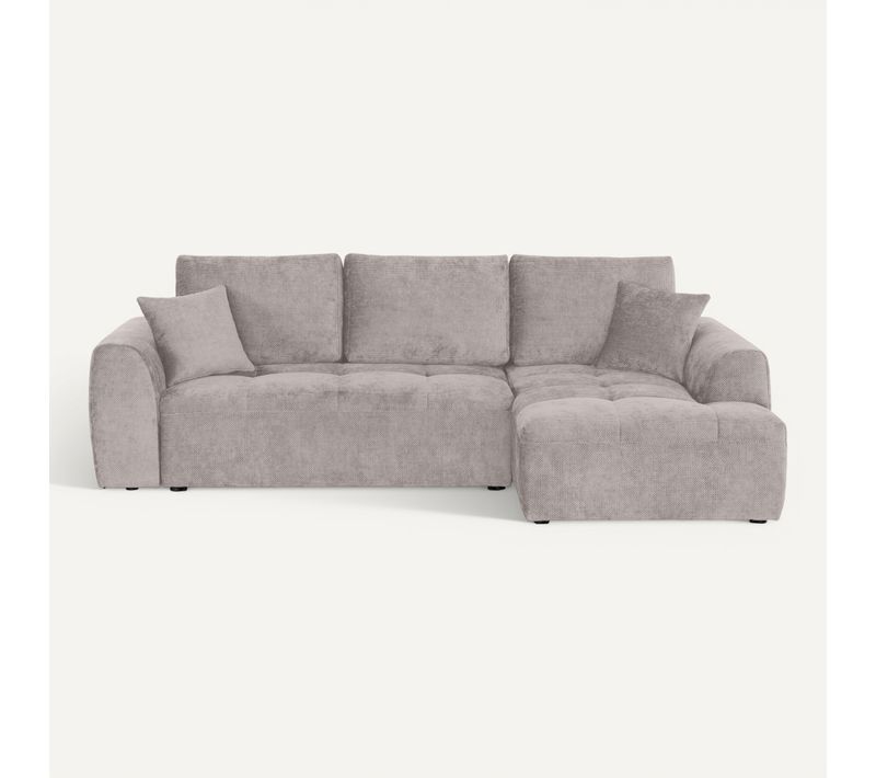 Angle Droit Coffre Rangement Canapé Convertible Méridienne AUBE BUT Beige Tissu L269 x P166 x H87 cm Réf. BUT-5907690958725