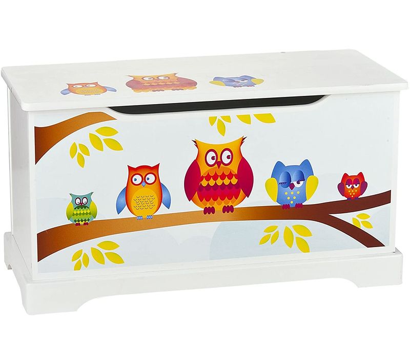 Coffre à Jouets En Bois Hiboux