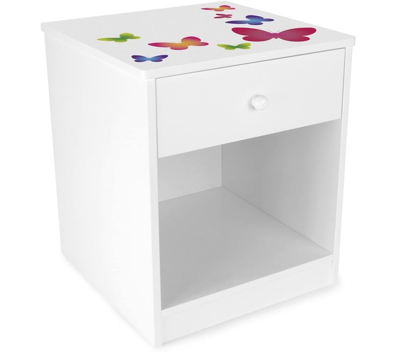 Table De Chevet En Bois Pour La Chambre D'enfant Les Papillons