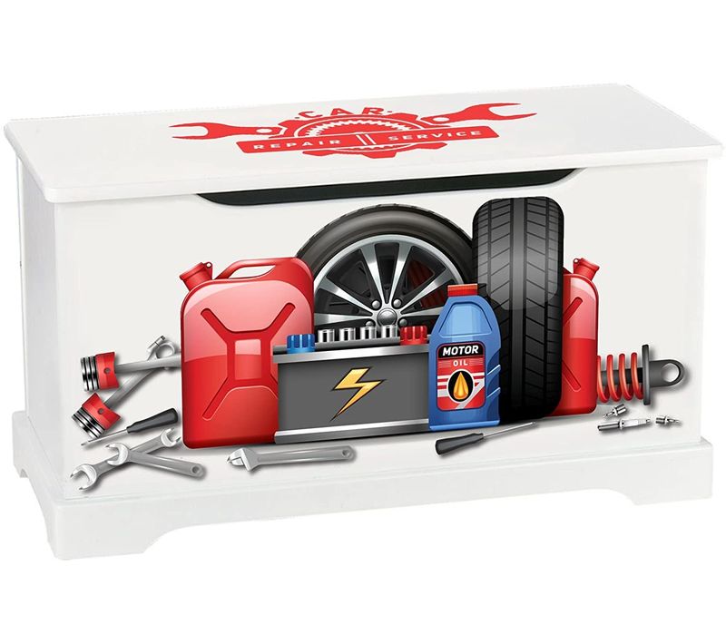 Coffre à Jouets En Bois Sport Car Station