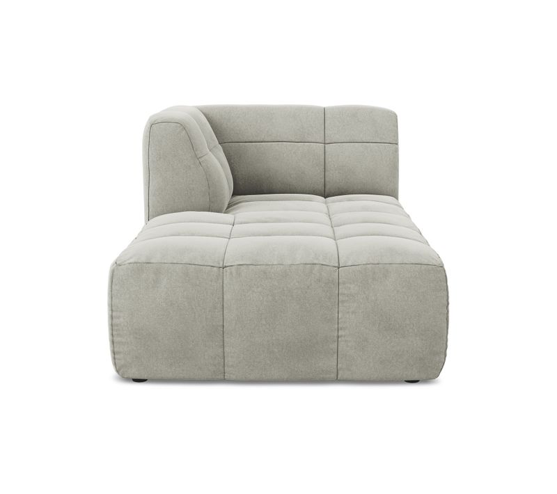 Méridienne Gauche Aloha En Velours Gris Clair