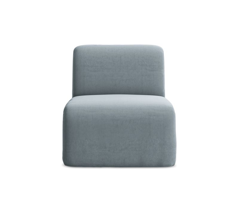 Fauteuil Pour Canapé Modulable Lani En Velours Bleu Clair