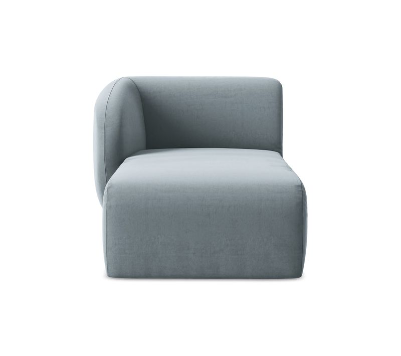 Méridienne Gauche Lani En Velours Bleu Clair