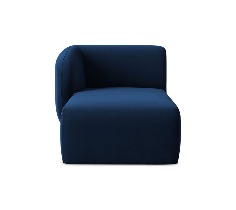 Méridienne Gauche Lani En Velours Bleu Royal