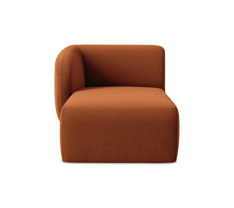 Méridienne Gauche Lani En Velours Terre Cuite