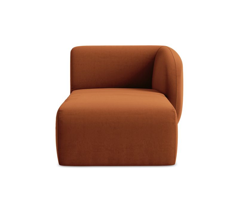 Méridienne Droite Lani En Velours Terre Cuite