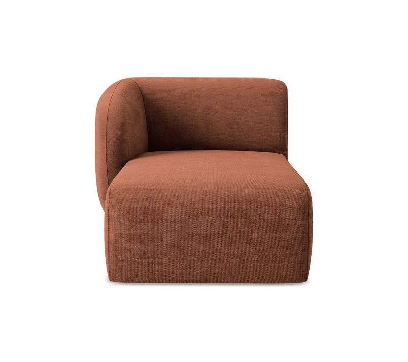 Méridienne Gauche Lani En Tissu Chenille Terre Cuite