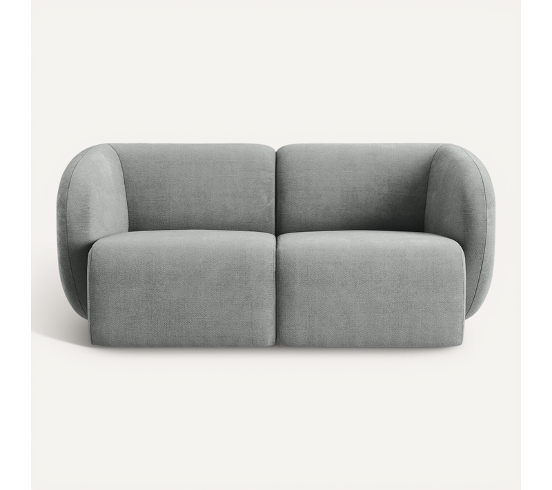 Canapé Modulable 2 Places Lani En Tissu Chenille Gris