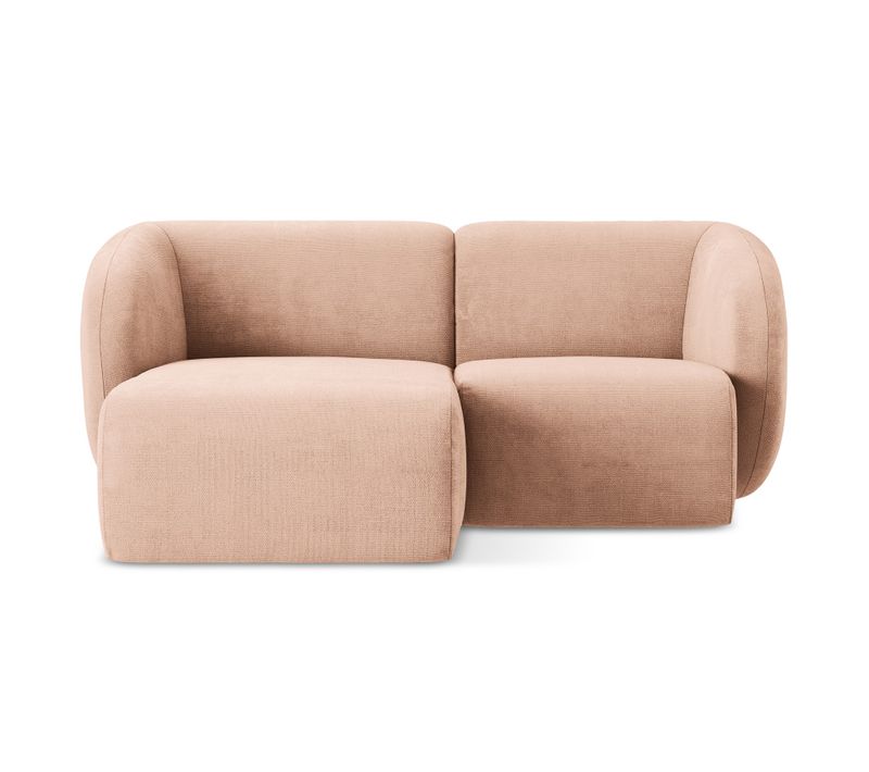 Canapé D'angle 2,5 Places Modulaire Gauche Lani En Tissu Chenille Pêche