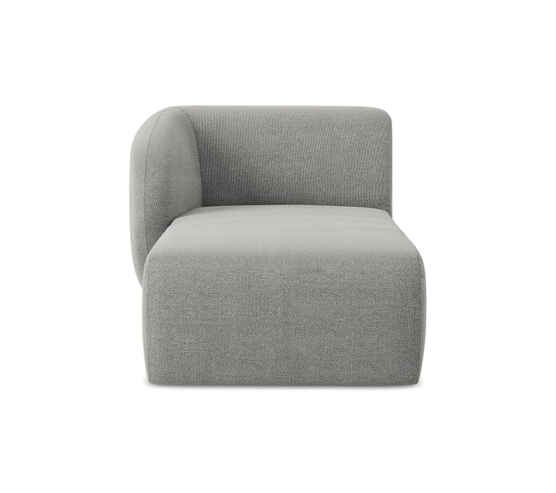 Méridienne Gauche Lani En Tissu Bouclette Gris Clair