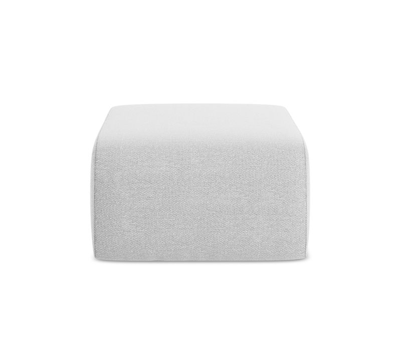 Pouf Lani En Tissu Bouclette Argent