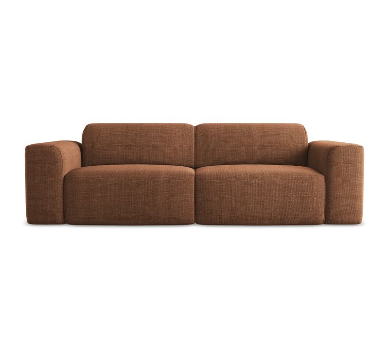 Canapé Modulable 3 Places Keli En Tissu Texturé Terre Cuite
